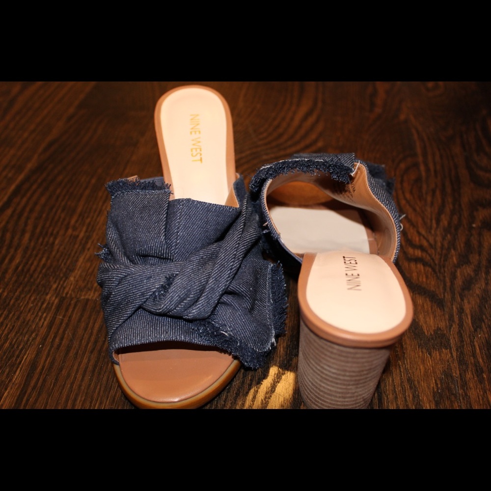 Nine west denim healed slides - Picture 2 of 2